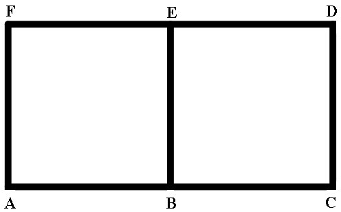 Rektangel ACDE, inndelt i to kvadrat ABEF og BCDE.